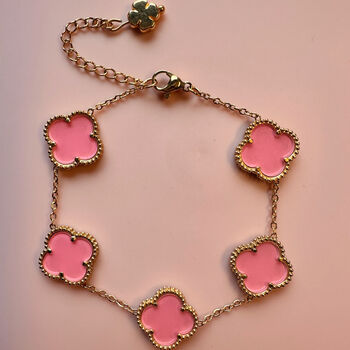 Four Leaf Clover Bracelet In Rainbow Of Colours, 5 of 10