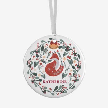 Personalised Christmas Bauble Christmas Fox, 4 of 4