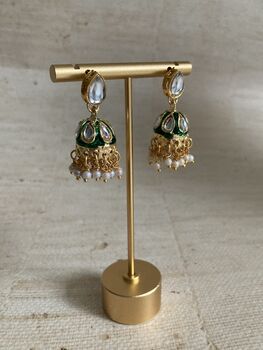 Kundan And Pearl Choker Indian Jewellery Set, 7 of 8