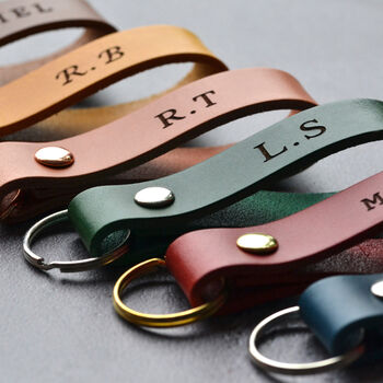 Personalised Initials Italian Leather Keyring, 4 of 10