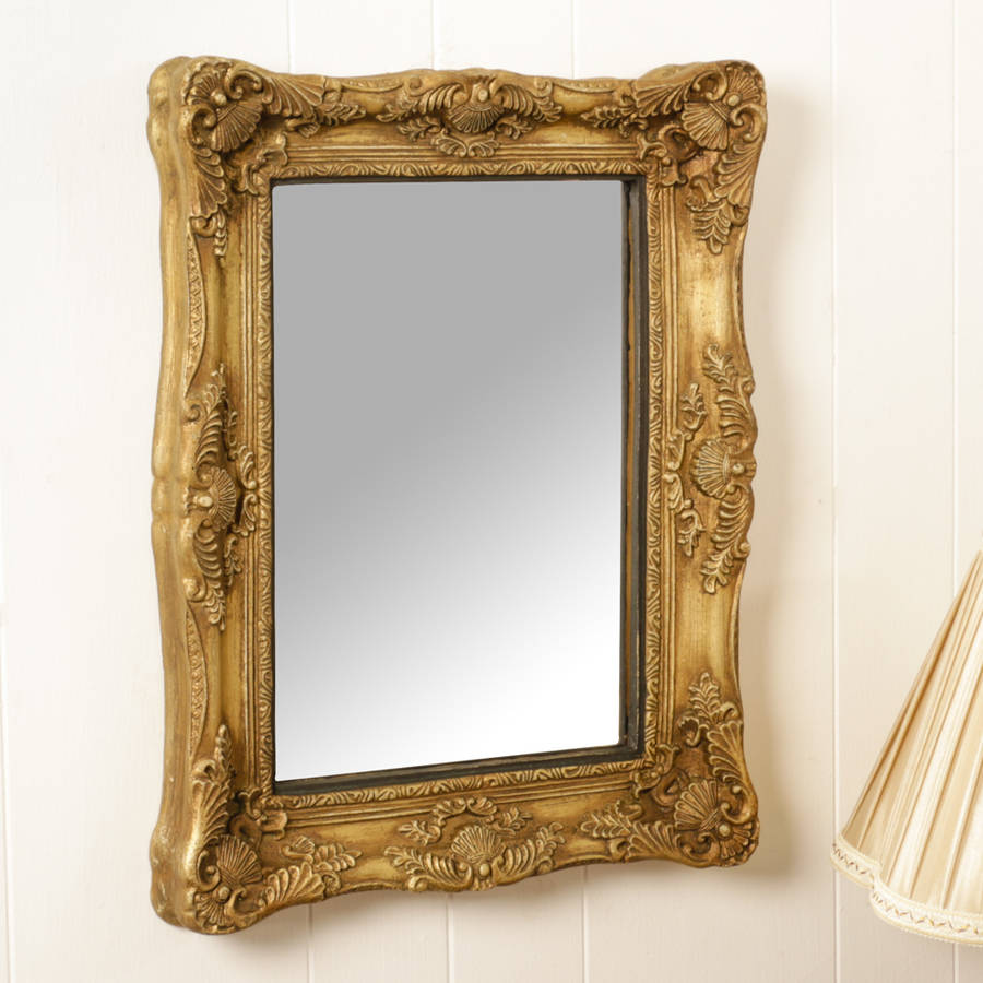 rectangular gold ornate mirror by dibor