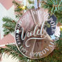Personalised 'Nice List' Santa Stamp Christmas Tree Decoration, thumbnail 6 of 9