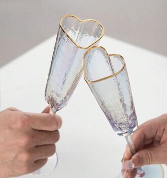 Set Of Two Heart Champagne Flutes, 2 of 3