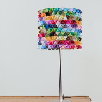Colourful Rainbow Folded Paper Table Lamp, 4 of 4