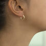 9ct Yellow Gold Patterned Mini Hoop Earrings, thumbnail 2 of 3