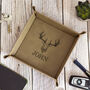 Stag Name Snap Up Pu Leather Desk Tidy Storage Tray, thumbnail 4 of 6