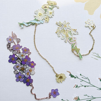 Engraved '30th Anniversary' Enamelled Flower Bookmark, 4 of 8