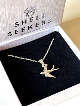 Sterling Silver Swallow Pendant Necklace, 5 of 8