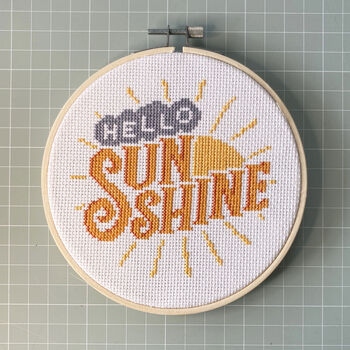 Hello Sunshine Cross Stitch Embroidery Kit, 2 of 2