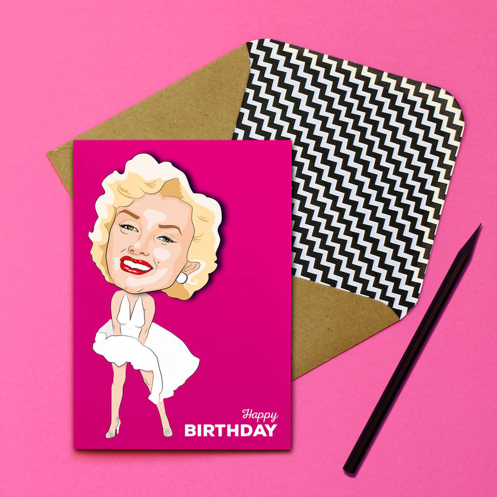 Marilyn Monroe Happy Birthday Greeting Card By Tache ...