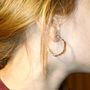 Handmade Sterling Silver Pebble Hoop Earrings, thumbnail 2 of 5