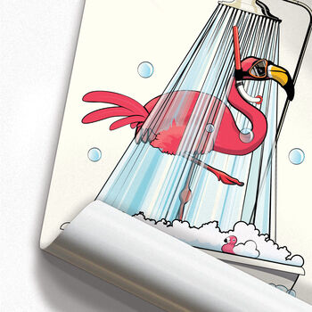 Flamingo In The Shower, Bathroom Artwork, 4 of 8