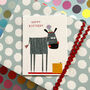 Happy Birthday Zebra Mini Card, thumbnail 5 of 5