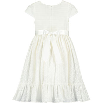 Clara Flower Girl Embroidery Cotton Dress, White, 2 of 2