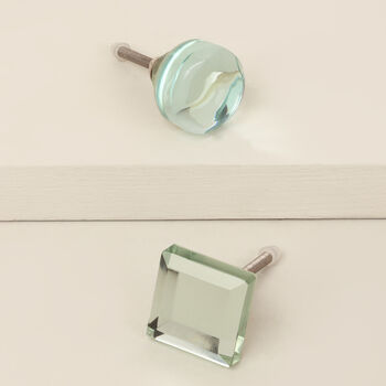 G Decor Alma Crystal Clear Mirror Glass Pull Knobs, 3 of 4