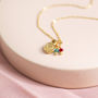 Gold Plated Heart Nugget Birthstone Charm Necklace, thumbnail 4 of 12
