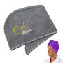 Embroidered Hair Turban Towel With Funny Phrase, thumbnail 3 of 9