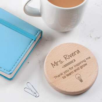 Personalised Coffee Coaster End Of Year Gift For Teacher, 7 of 10
