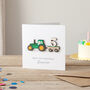 Personalised Tractor Keepsake Birthday Card, thumbnail 2 of 3