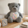 Personalised Patchwork Alphabet New Baby Teddy Bear, thumbnail 1 of 6