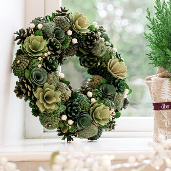 Hemlock Grove Indoor Christmas Wreath With Bow, 3 of 10