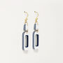 Pearlescent White And Navy Rectangle Earrings, thumbnail 5 of 7