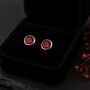 Sterling Silver July Birthstone Ruby Stud Earrings, thumbnail 4 of 6