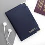 Personalised Navy Leather Passport Cover, thumbnail 3 of 8