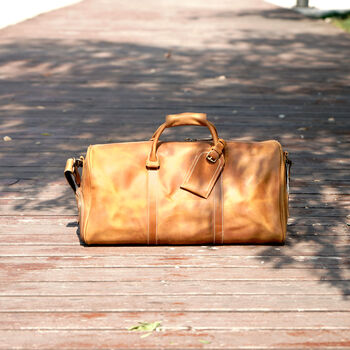 Genuine Leather Holdall Duffel Weekender, 2 of 12