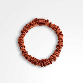 Silver Ion Infused Skinny Satin Scrunchies Auburn Double Pack, 4 of 5