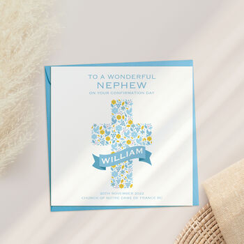 Personalised Floral Cross Confirmation Card, 2 of 4