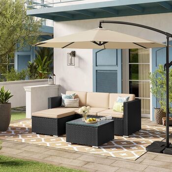 Rattan Patio Furniture Set With Sofa And Table, 3 of 9