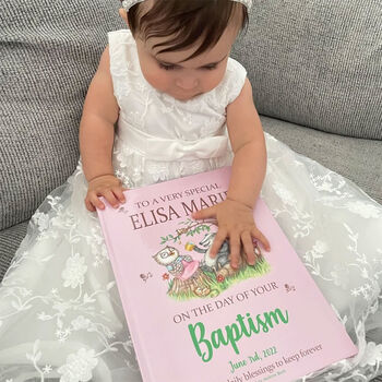 Personalised Baby Baptism Gift Book Of Blessings, 5 of 12