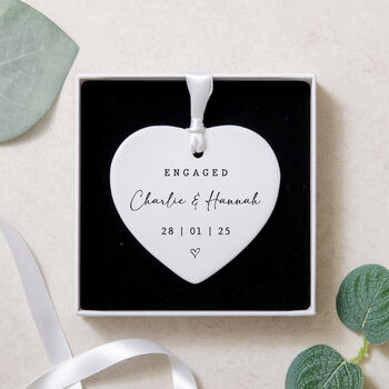 Personalised Engaged Heart Ornament, 5 of 7