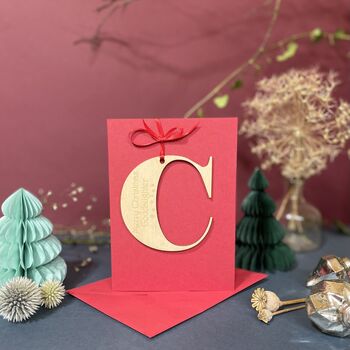 Personalised Letter Christmas Decoration And Card, 3 of 9