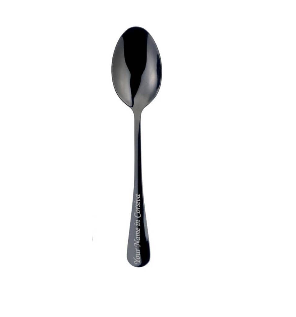 Personalised Black Tea Spoon With Free Engraving, 1 of 2