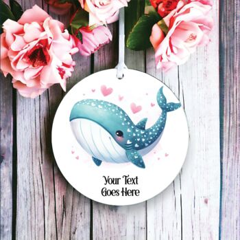 Personalised Cute Whale Shark Love Decoration, 2 of 2