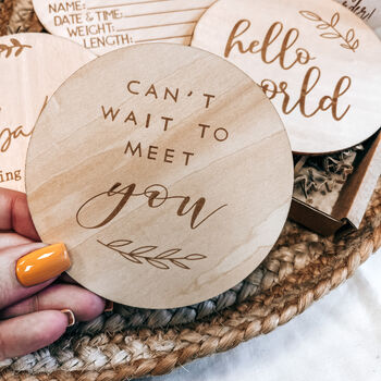 Hello World, Baby Announcement Wooden Plaques, 7 of 8