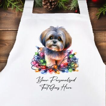 Personalised Lhasa Apso In Christmas Lights, 6 of 10