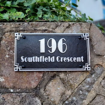 Personalised Cubic Art Deco With Street Name House Address Bespoke Plaque, 2 of 3
