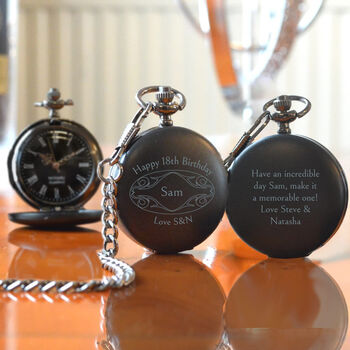 Personalised 18th Birthday Gift Pocket Watch Initials, 2 of 3