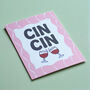 Cin Cin Wine Cheers Pink A5 Print, thumbnail 2 of 2