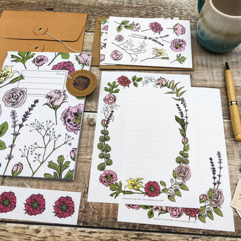 Pink Floral Writing Set, 6 of 8