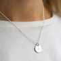 Sterling Silver Engraved Disc Necklace, thumbnail 2 of 5