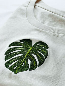 Eco Friendly Embroidered Monstera T Shirt, 7 of 7