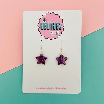 Small Star Glitter Earrings *More Colours Available*, 4 of 4
