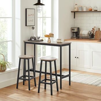 Set Of Two Bar Stools With Metal Frame, 2 of 11