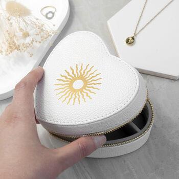 Customisable Sun White Heart Jewellery Case, 5 of 11