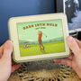 Personalised Hip Flask And Whiskey Set Golf Green, thumbnail 5 of 5