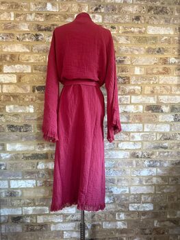 Merlot Long Organic Cotton Cloud Robe, 3 of 4